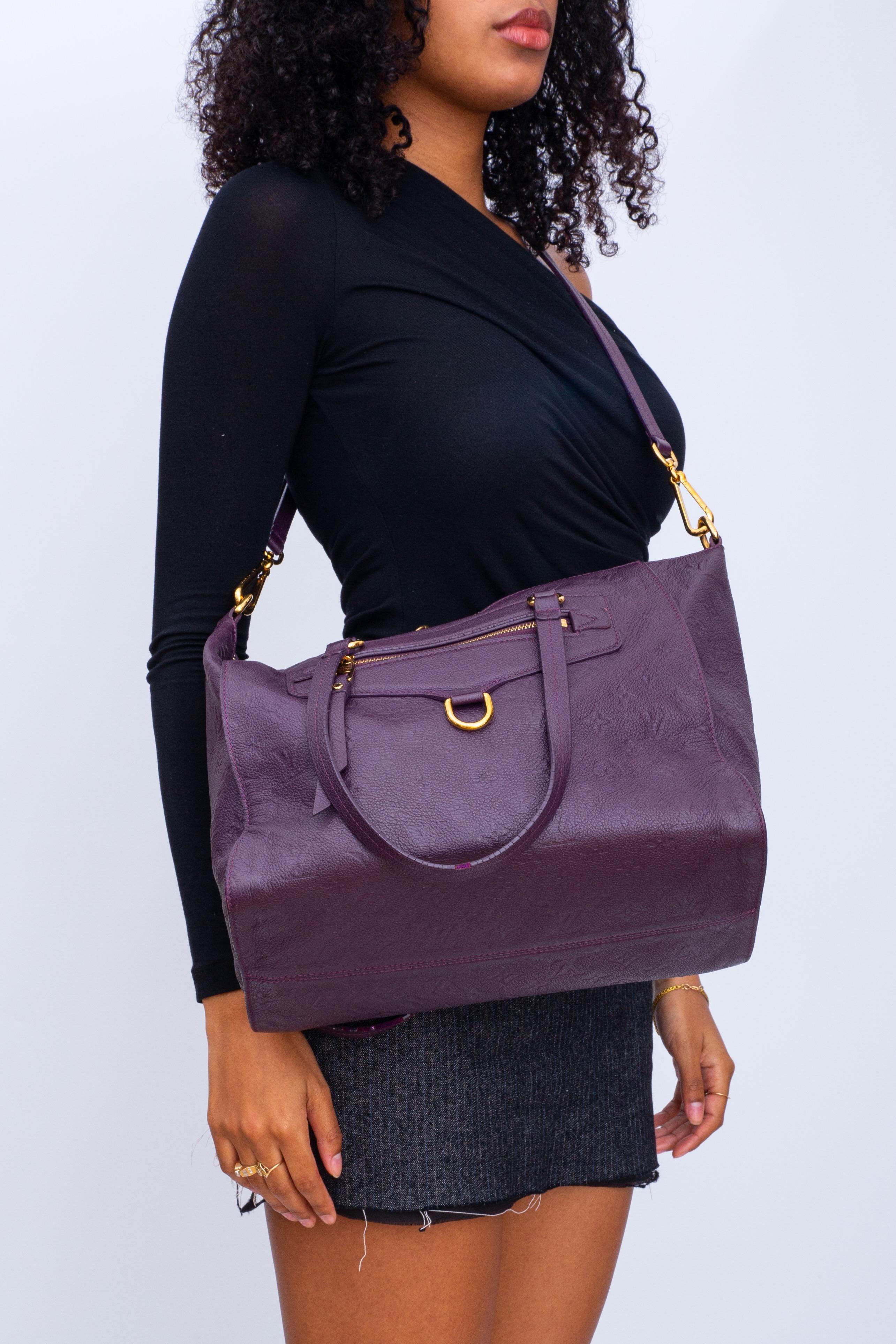 Louis Vuitton Monogram Empreinte Lumineuse Gm Tote Bag (2011) Purple For Sale 5