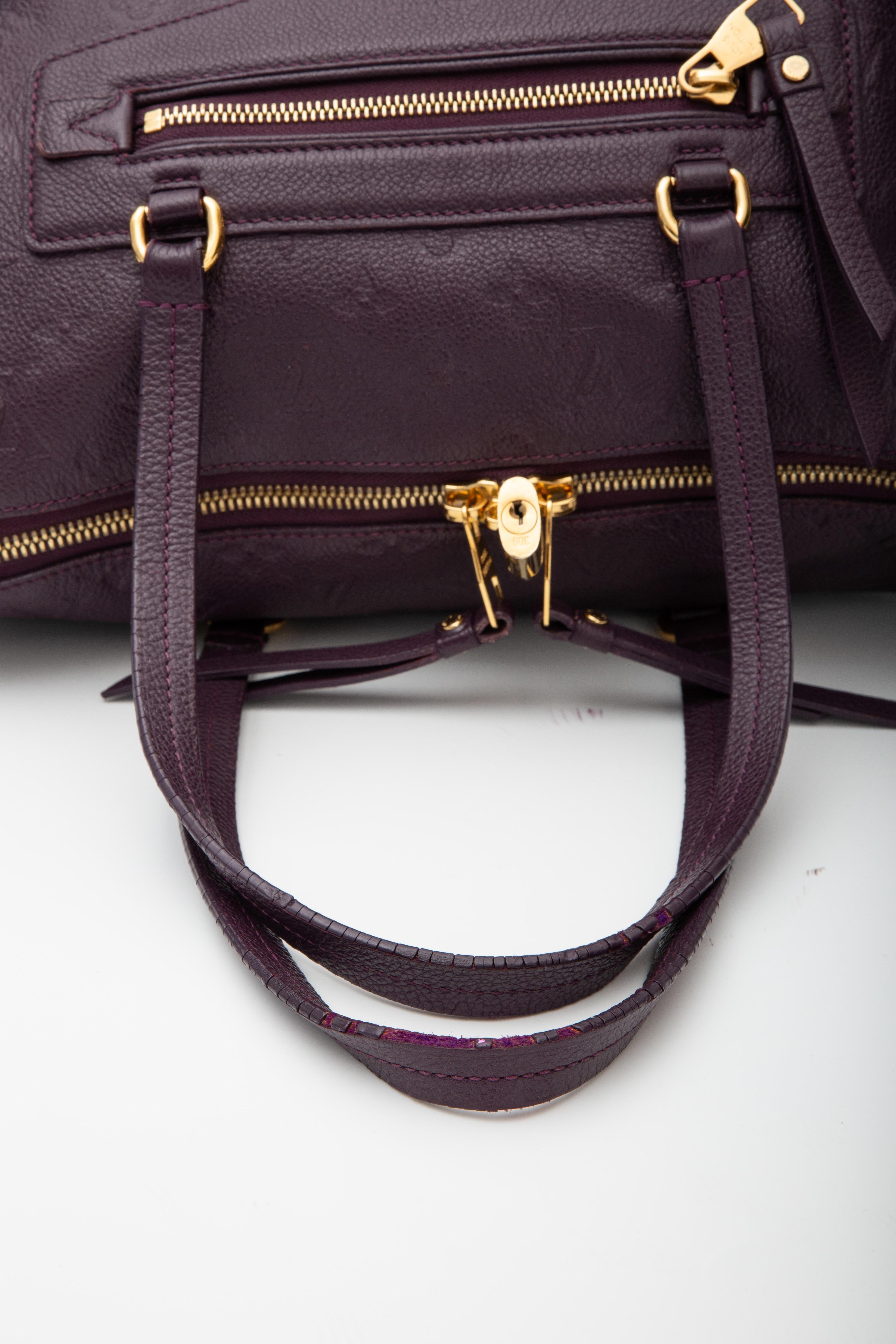 Black Louis Vuitton Monogram Empreinte Lumineuse Gm Tote Bag (2011) Purple For Sale
