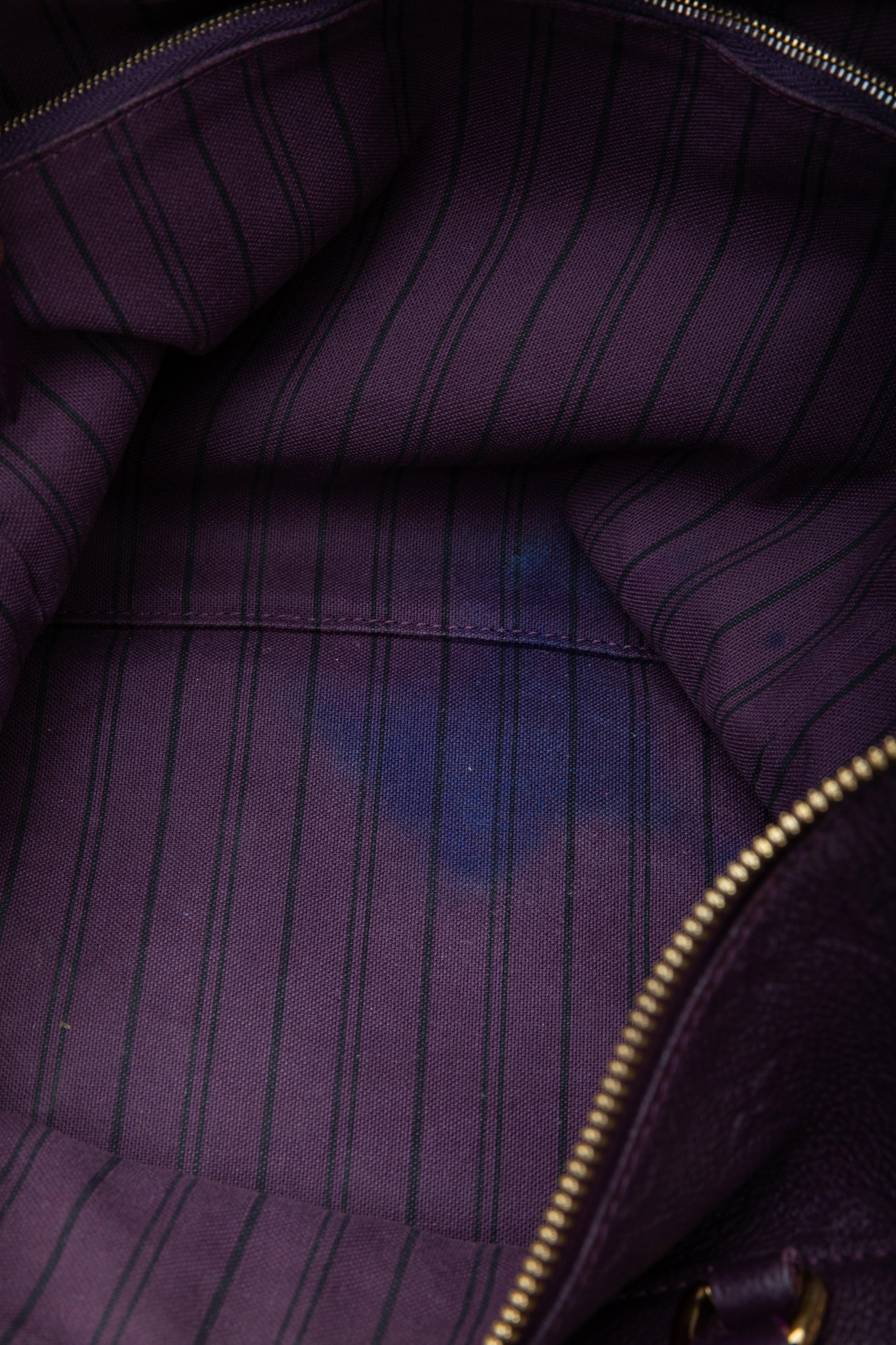 Louis Vuitton Monogram Empreinte Lumineuse Gm Tote Bag (2011) Purple For Sale 2