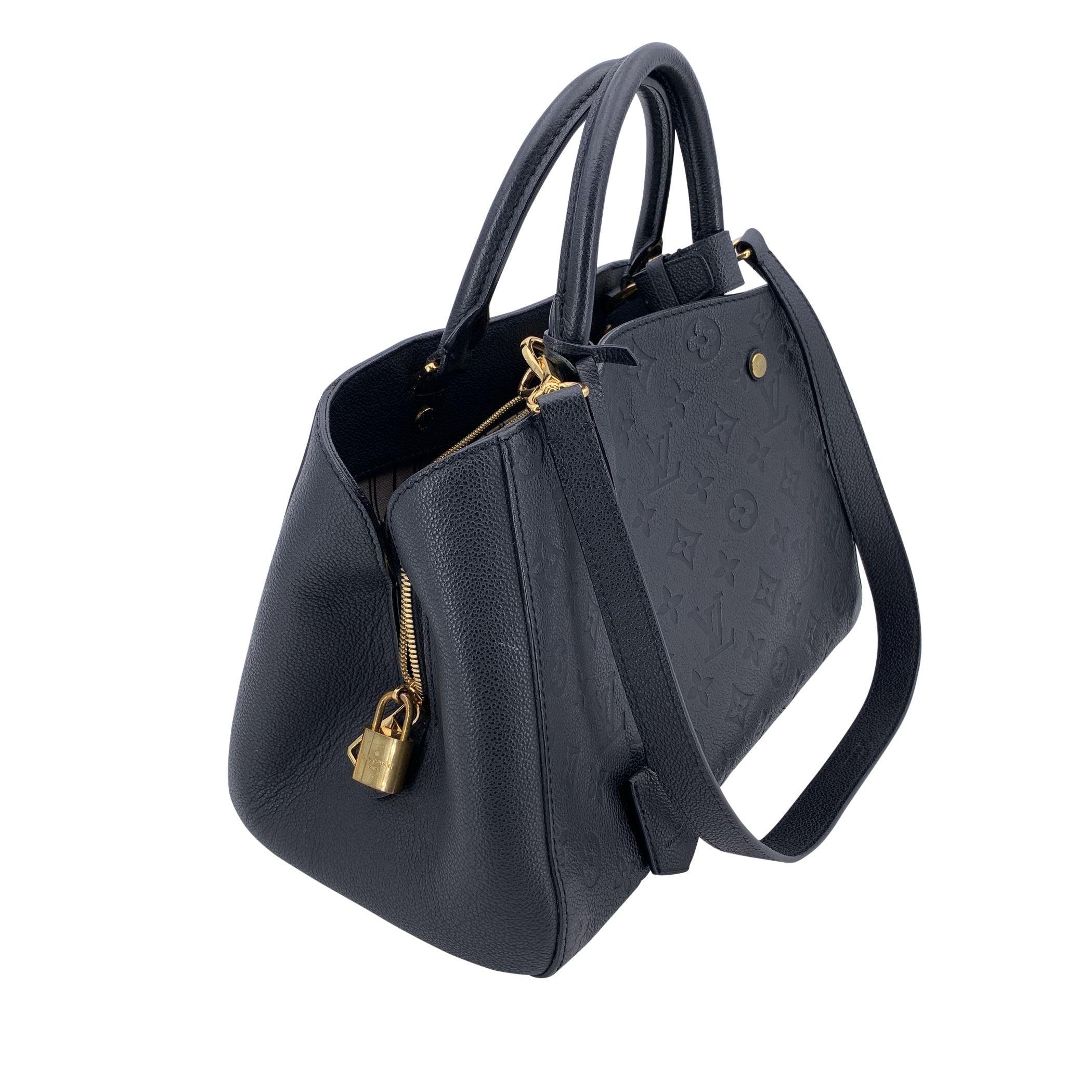 Louis Vuitton Monogram Empreinte Montaigne MM Tragetasche mit Riemen im Zustand „Hervorragend“ im Angebot in Rome, Rome
