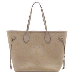 Louis Vuitton Monogram Empreinte Neverfull MM Tourterelle