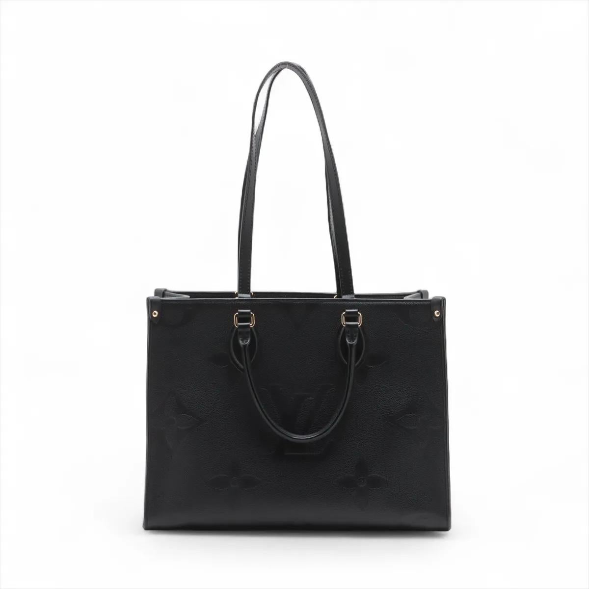 The Louis Vuitton Monogram Empreinte OnTheGo MM is a sophisticated and versatile tote that blends modern style with classic elegance. Crafted from supple Monogram Empreinte leather embossed with the iconic LV pattern, the luxurious bag features both