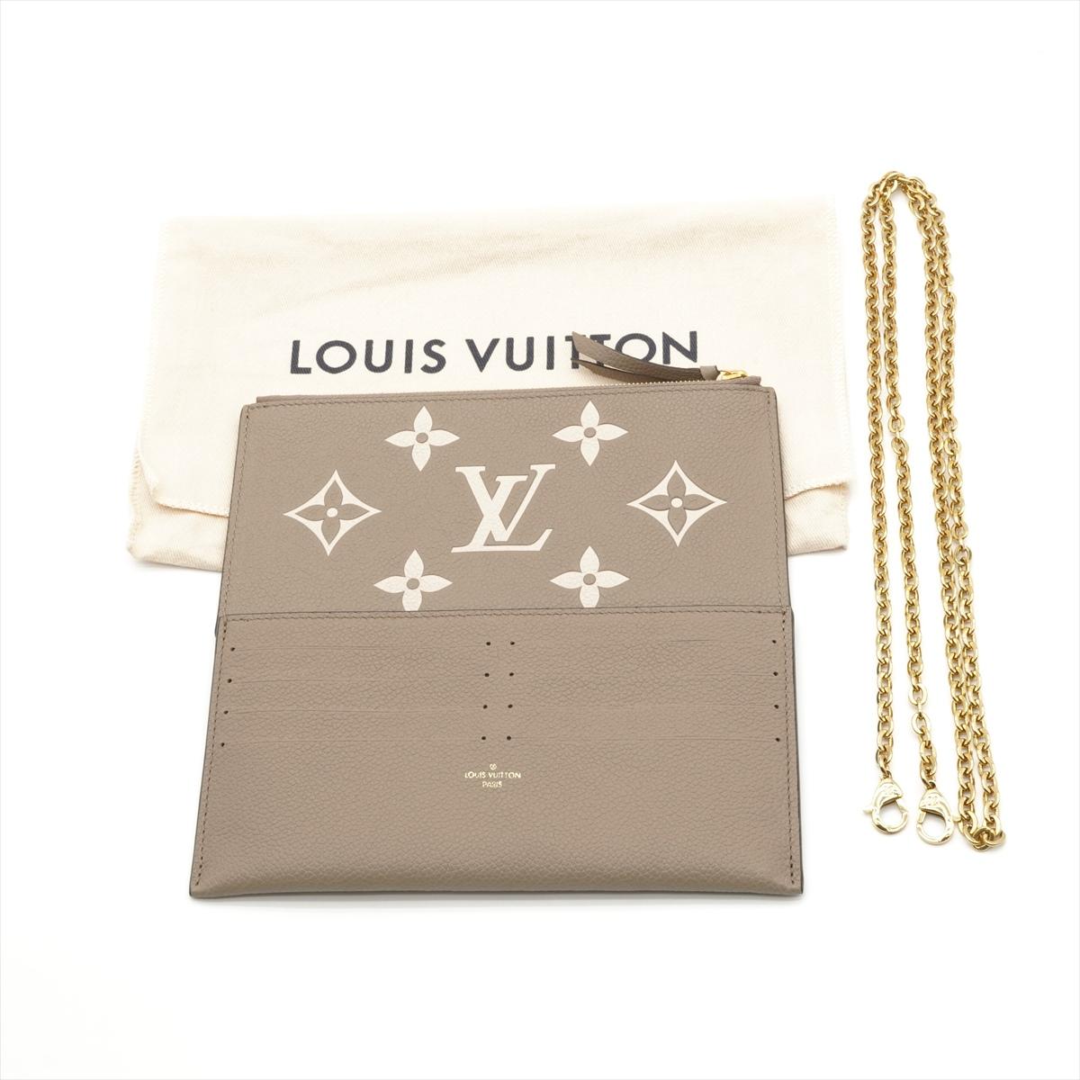 Louis Vuitton Monogram Empreinte Pochette Felicie Tourterelle x Creme For Sale 10
