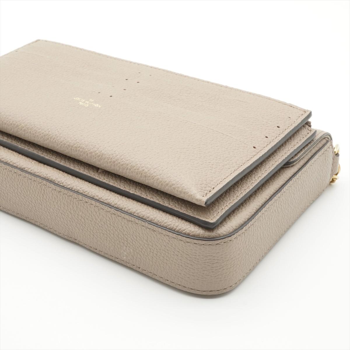 Louis Vuitton Monogram Empreinte Pochette Felicie Tourterelle x Creme For Sale 2