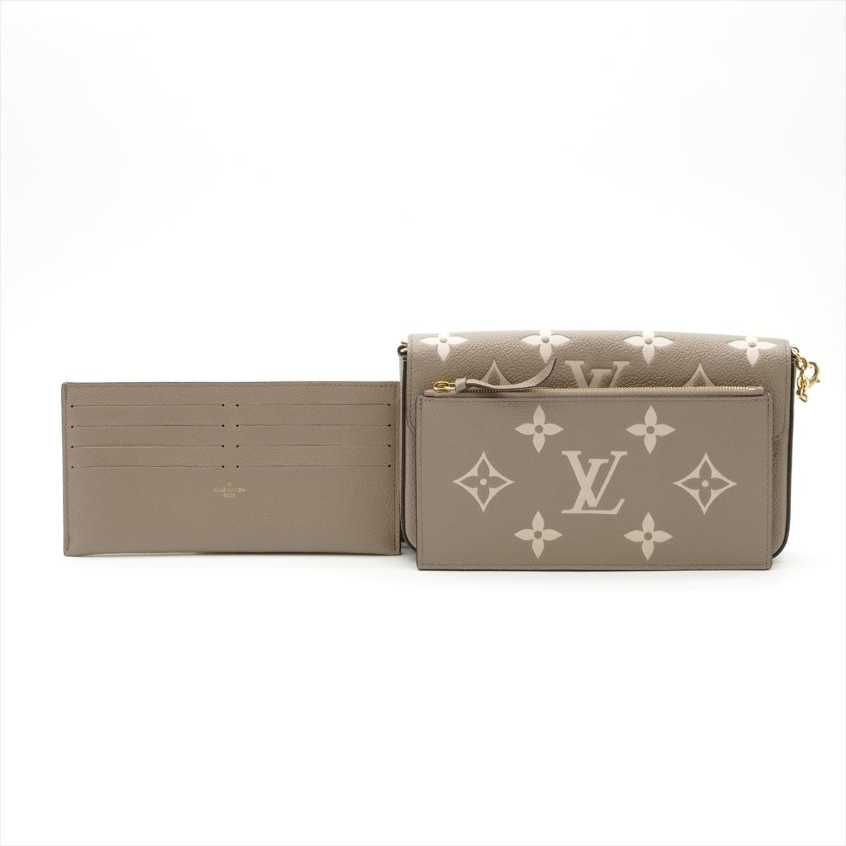 Louis Vuitton Monogram Empreinte Pochette Felicie Tourterelle x Creme For Sale 3