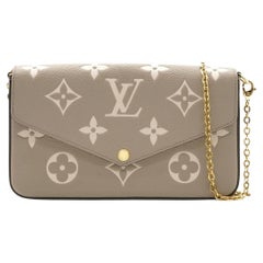 Louis Vuitton Monogram Empreinte Pochette Felicie Tourterelle x Creme