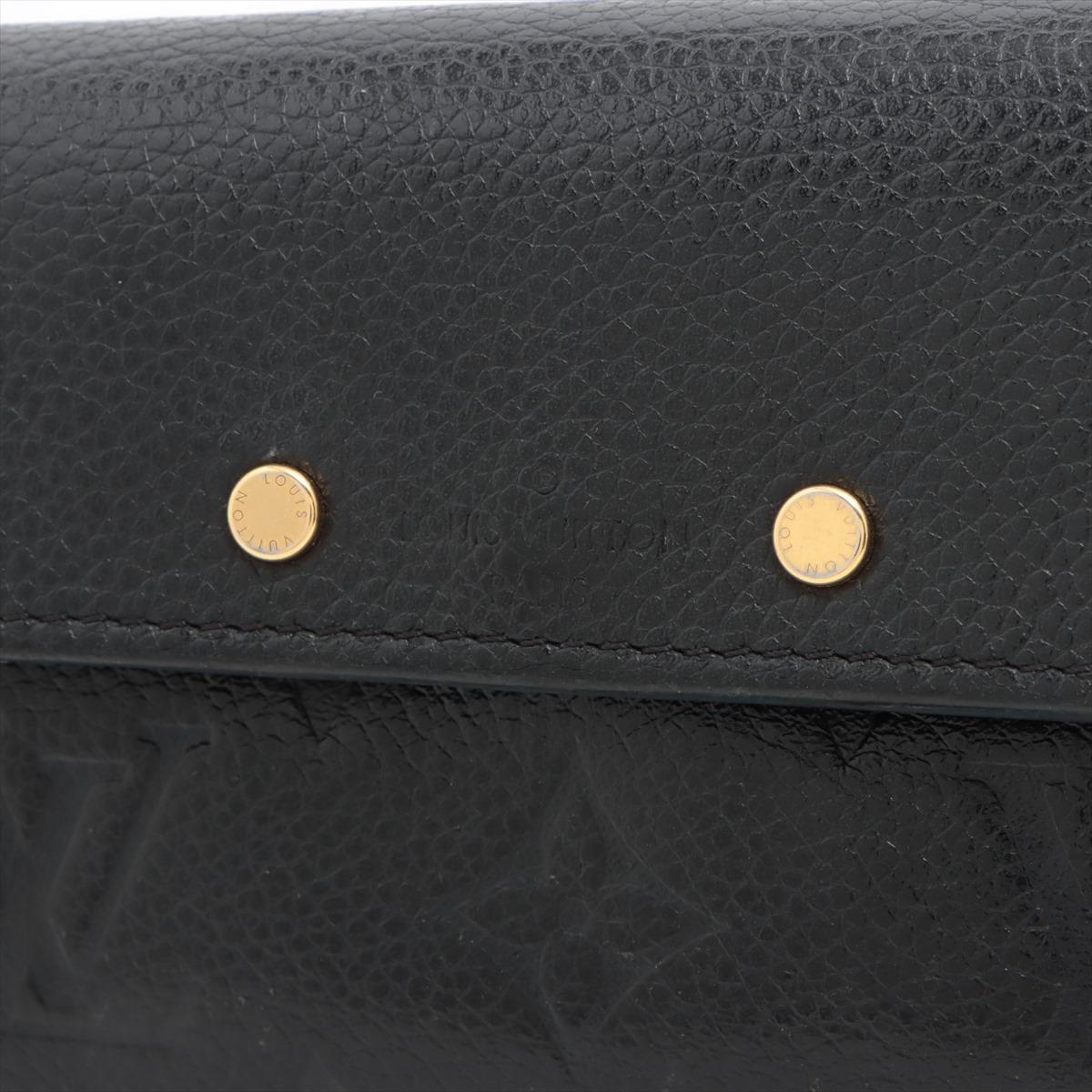 Louis Vuitton Monogram Empreinte Pont Neuf Trifold Wallet Black For Sale 6