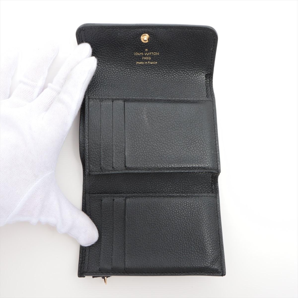 Louis Vuitton Monogram Empreinte Pont Neuf Trifold Wallet Black For Sale 1