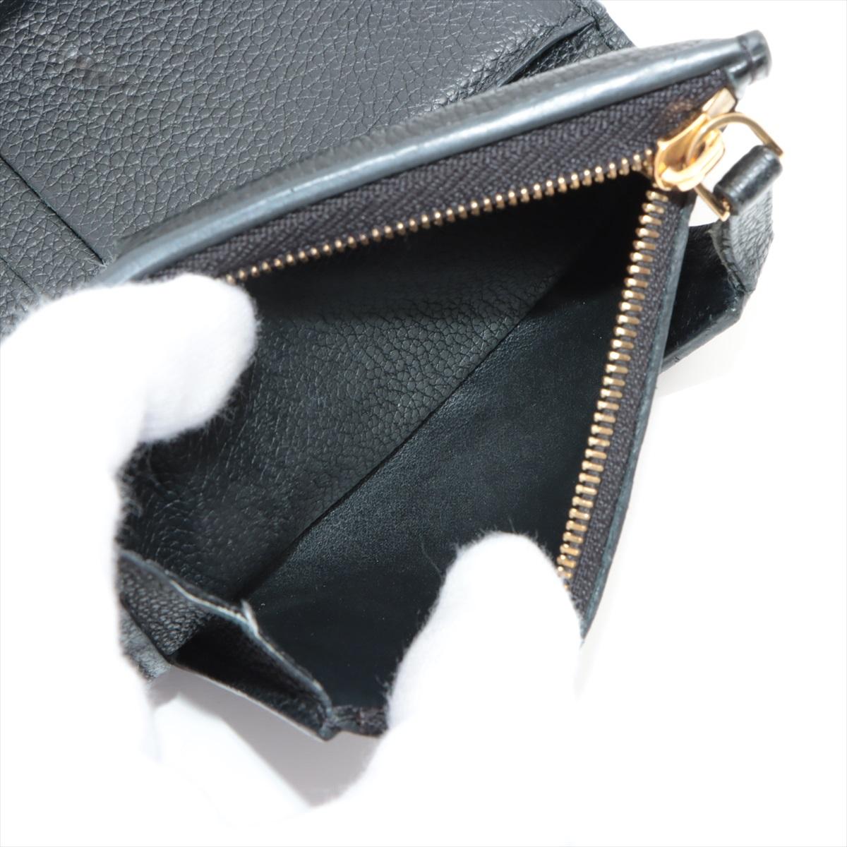 Louis Vuitton Monogram Empreinte Pont Neuf Trifold Wallet Black For Sale 3