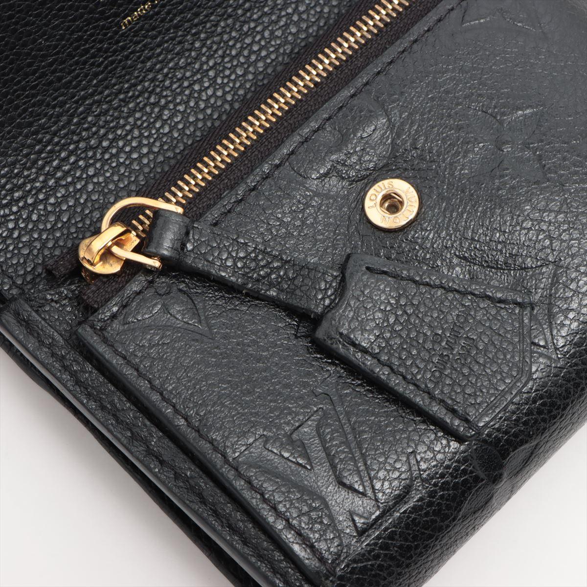 Louis Vuitton Monogram Empreinte Pont Neuf Trifold Wallet Black For Sale 5