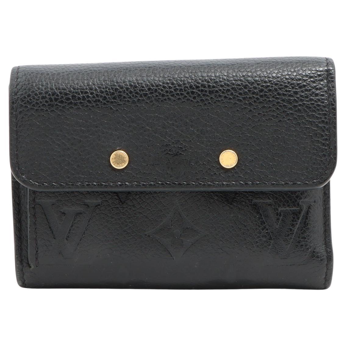 Louis Vuitton Monogram Empreinte Pont Neuf Trifold Wallet Black For Sale