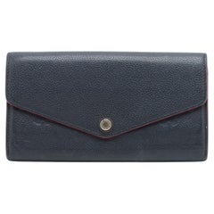 Louis Vuitton Empreinte Portefeuille Sarah Marineblau mit Monogramm Empreinte Portefeuille