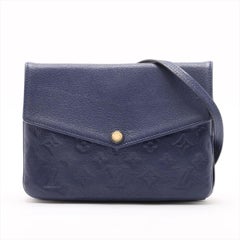 Louis Vuitton Monogram Empreinte Twice Shoulder Bag Blue