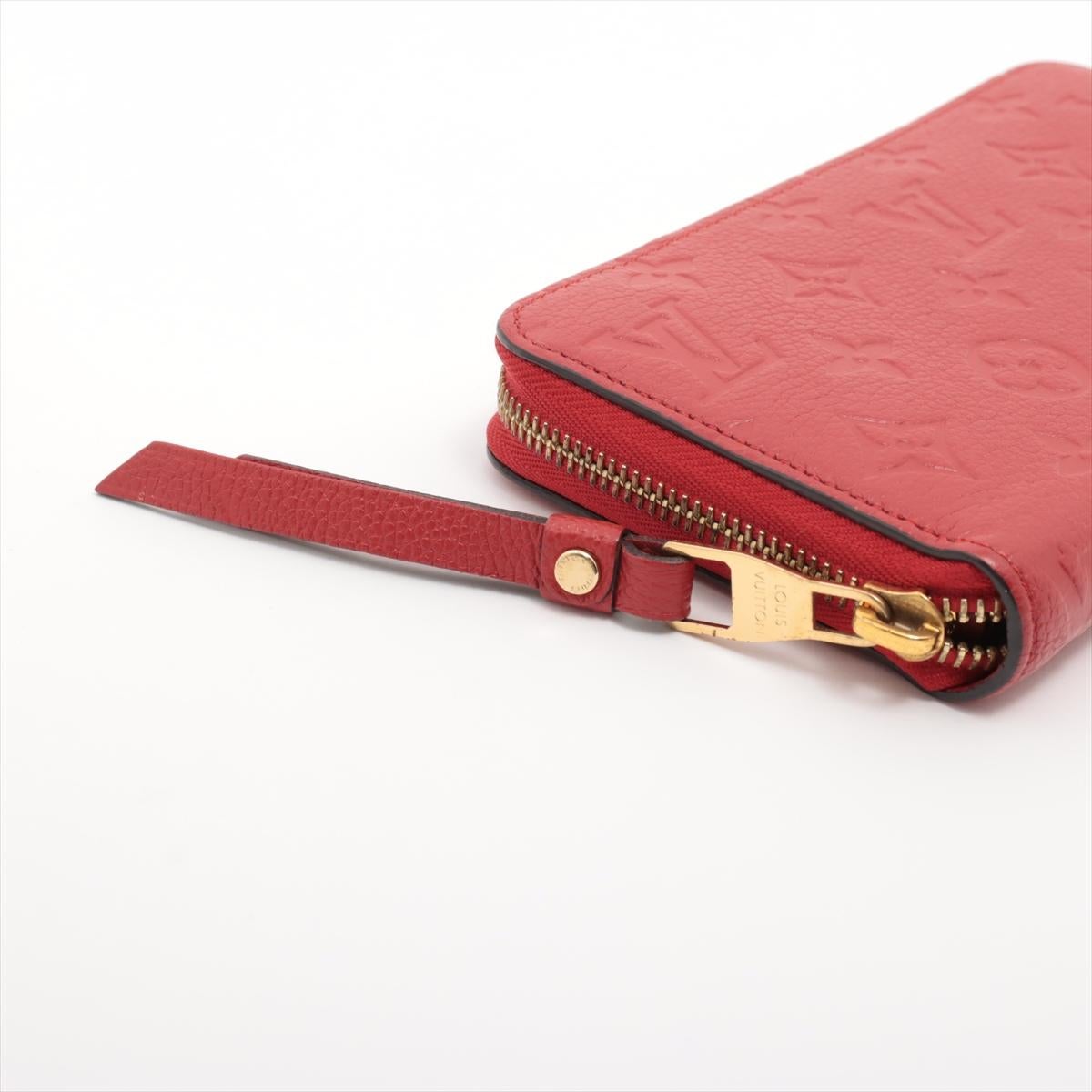 Louis Vuitton Monogram Empreinte Zippy Wallet Red For Sale 7