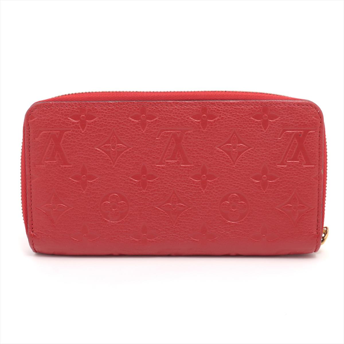 Louis Vuitton Monogram Empreinte Zippy Wallet Red In Good Condition In Indianapolis, IN