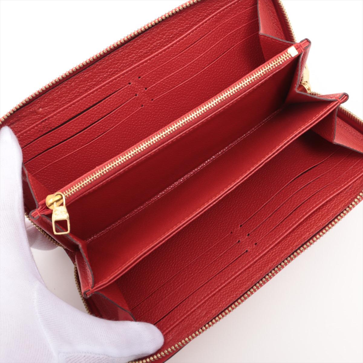 Women's Louis Vuitton Monogram Empreinte Zippy Wallet Red For Sale