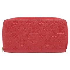 Used Louis Vuitton Monogram Empreinte Zippy Wallet Red