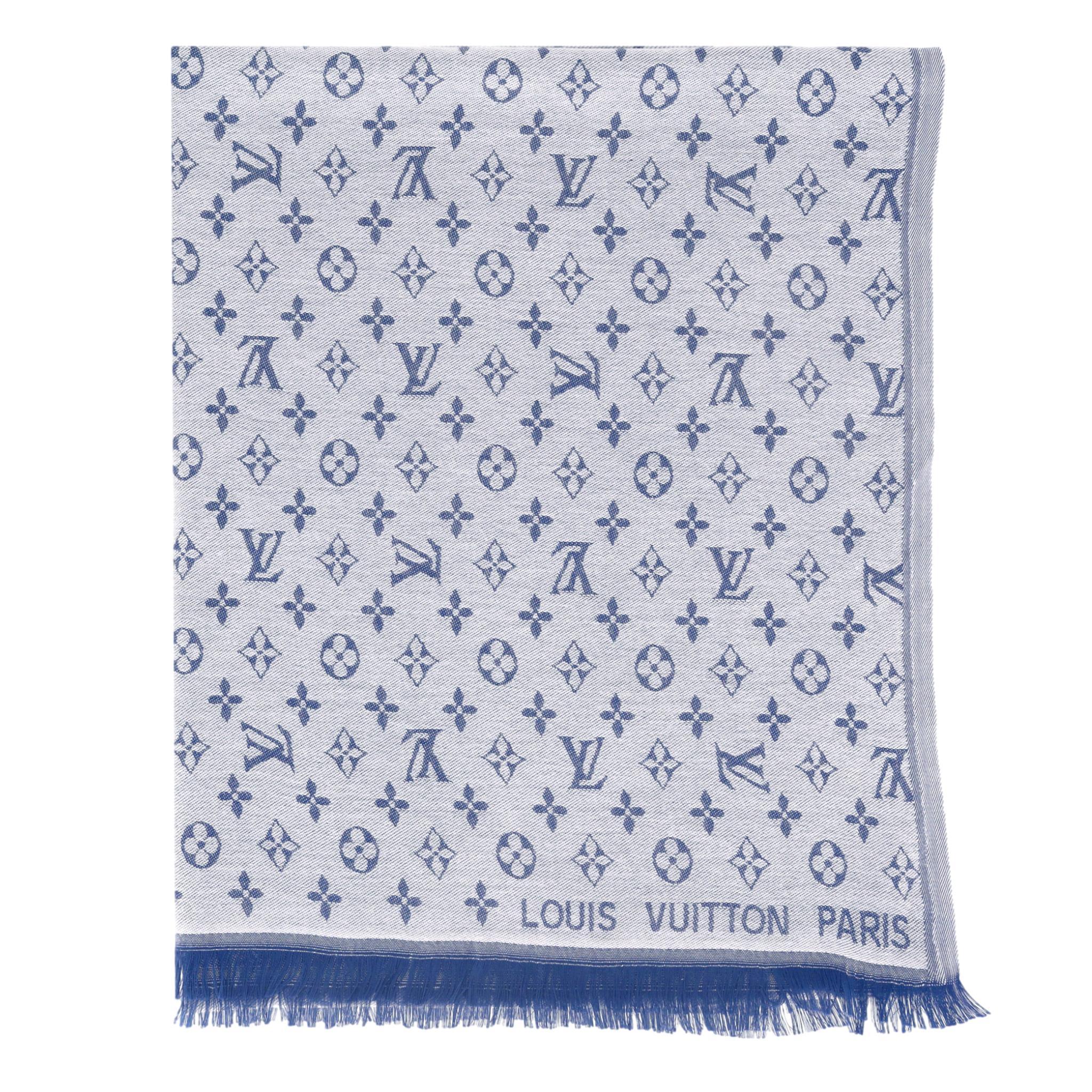 Viola Sciarpa Monogram Essential in cotone Louis Vuitton in vendita
