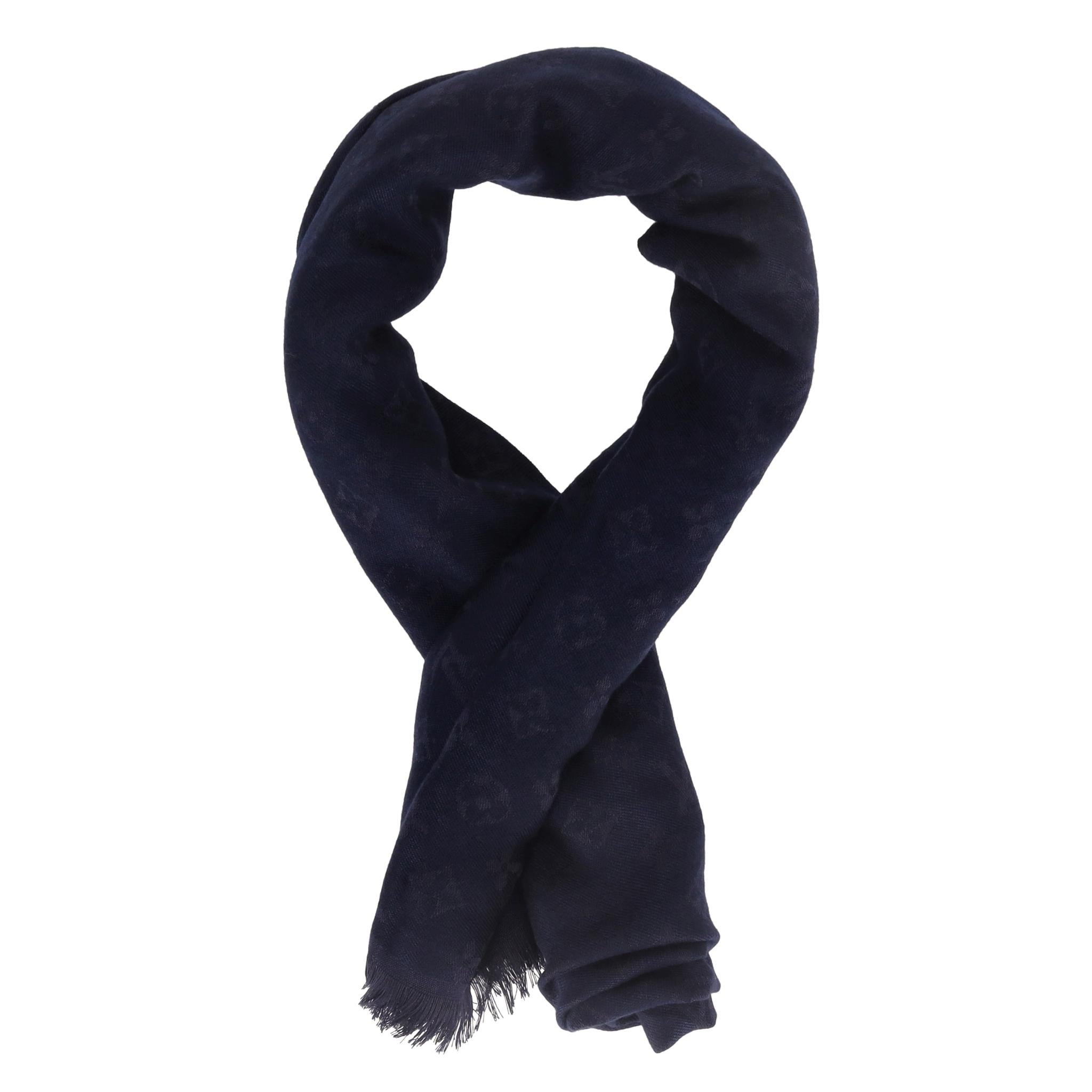 Nero Sciarpa Monogram Essential in cotone Louis Vuitton in vendita