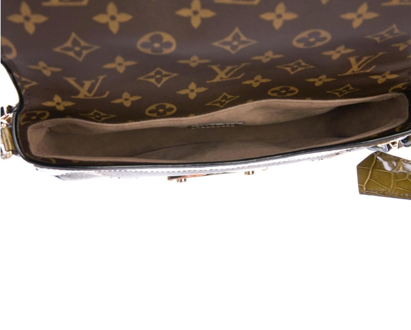 Louis Vuitton Monogram Exotic Top Handle Satchel Pochette Shoulder Flap Bag In Good Condition In Chicago, IL