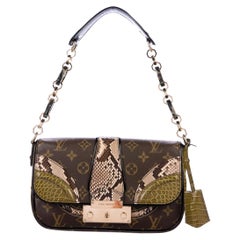 Louis Vuitton Monogram Exotic Top Handle Satchel Pochette Shoulder Flap Bag
