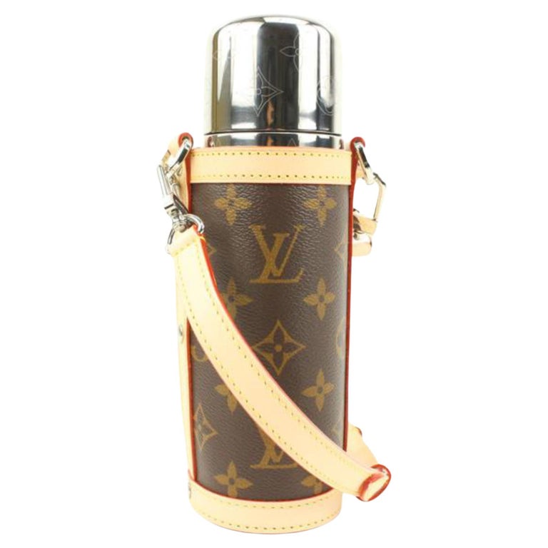 Louis Vuitton Monogram Flask Holder Thermos with Case Water Bottle 78lk524s For Sale at 1stDibs