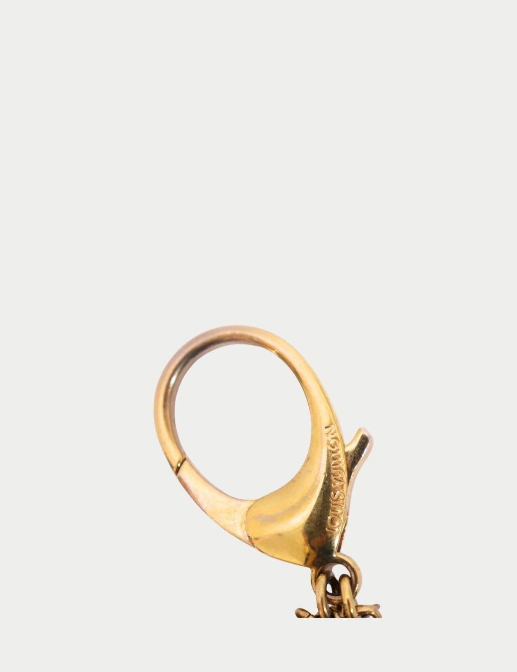 Brown Louis Vuitton Monogram Flower & LV Initials bag charm For Sale