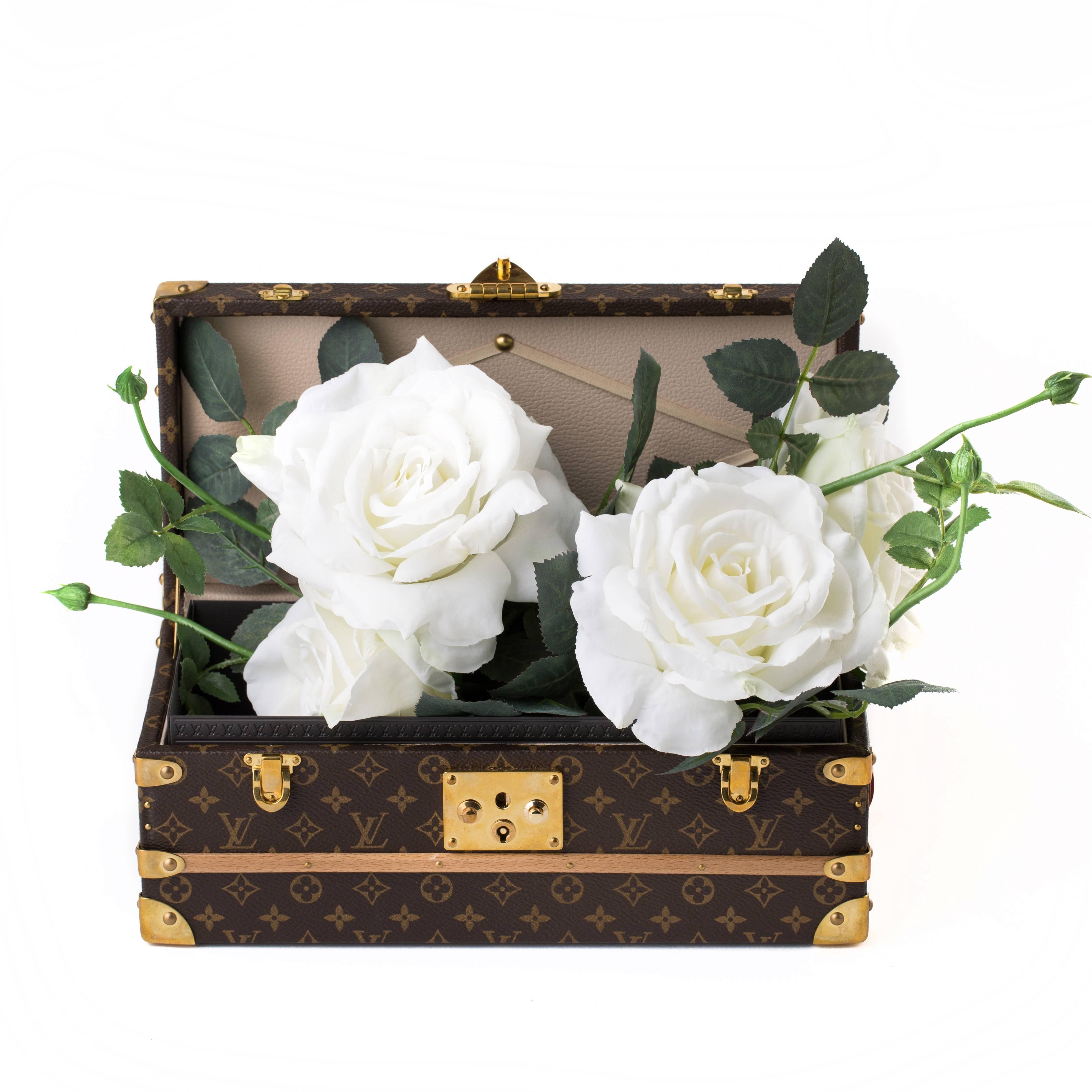 This incredible piece of craftsmanship is the perfect example of Louis Vuitton’s desire to create beautiful pieces of art. This flower trunk comes with a water resistant metallic tray which allows you to put flowers, water or soil in the tray