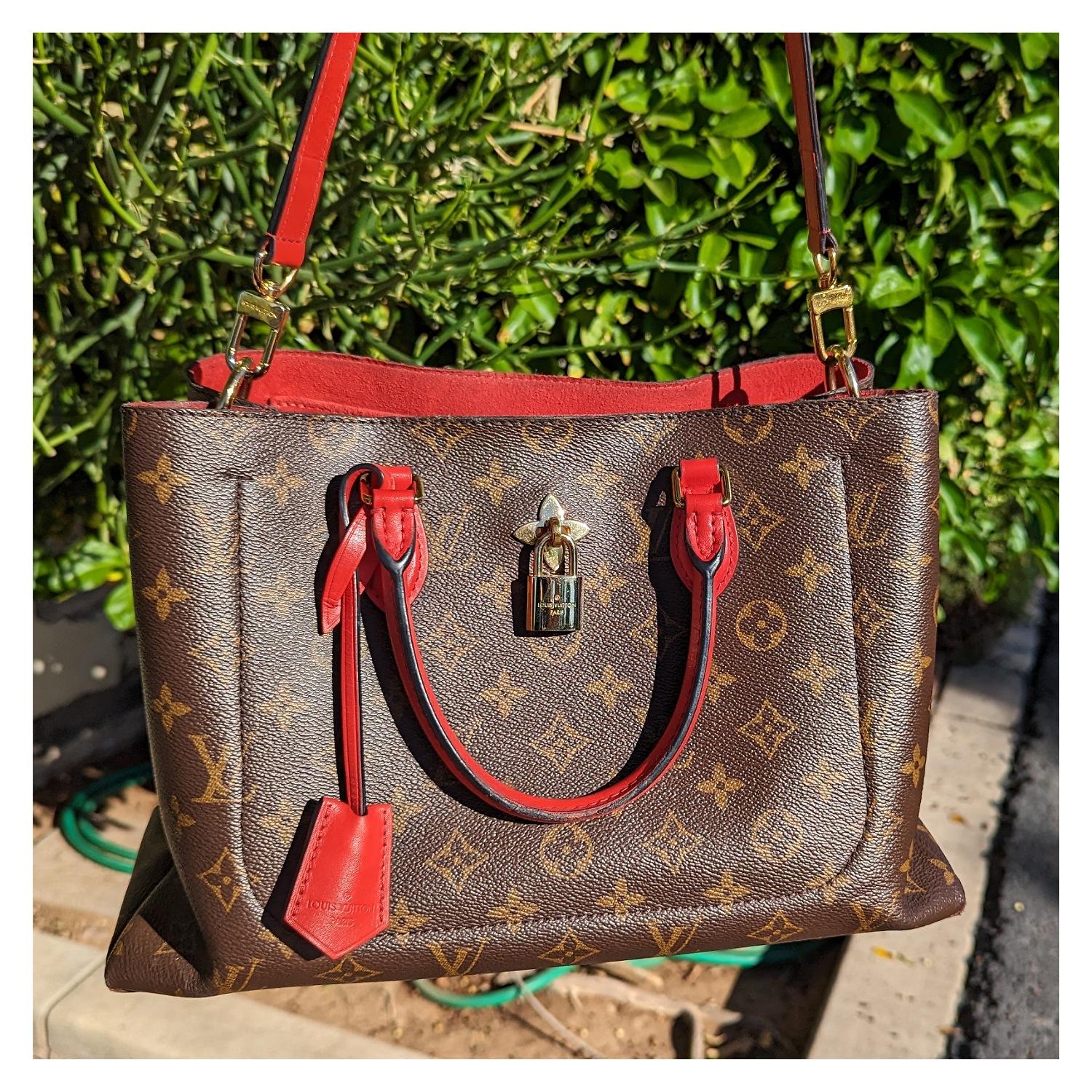 Louis Vuitton Monogram Flower Zipped Tote Coquelicot For Sale 5