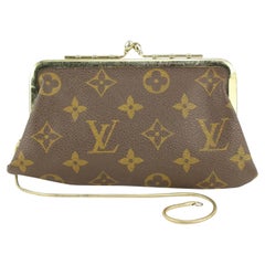 Französischer Twist-Beutel von Louis Vuitton mit Monogramm und Kette Kisslock Pochette 1028lv11