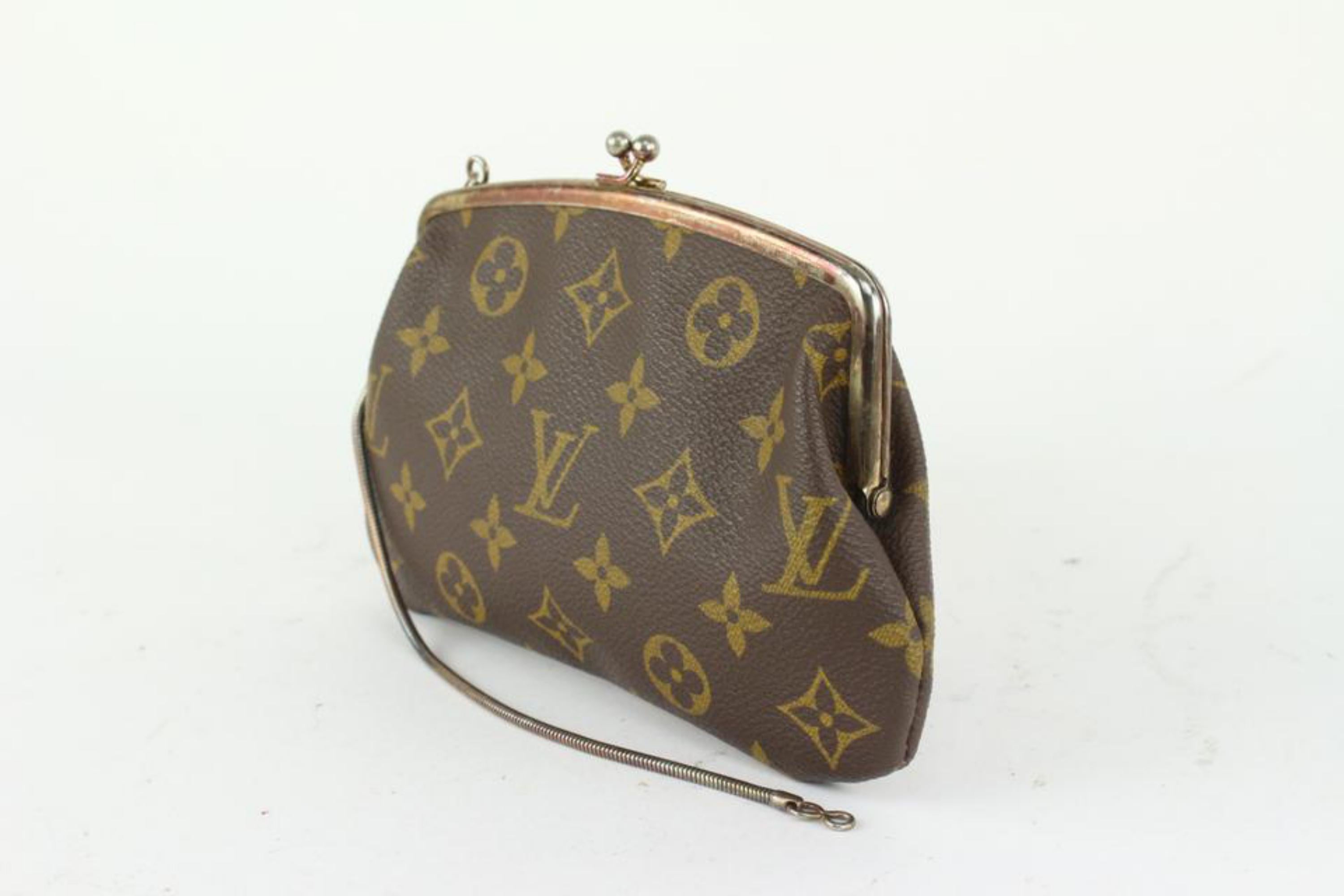 Louis Vuitton Monogram French Twist Purse Kisslock Pouch on Chain 101lv18 For Sale 4