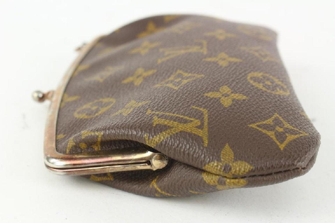 Women's Louis Vuitton Monogram French Twist Purse Kisslock Pouch on Chain 101lv18