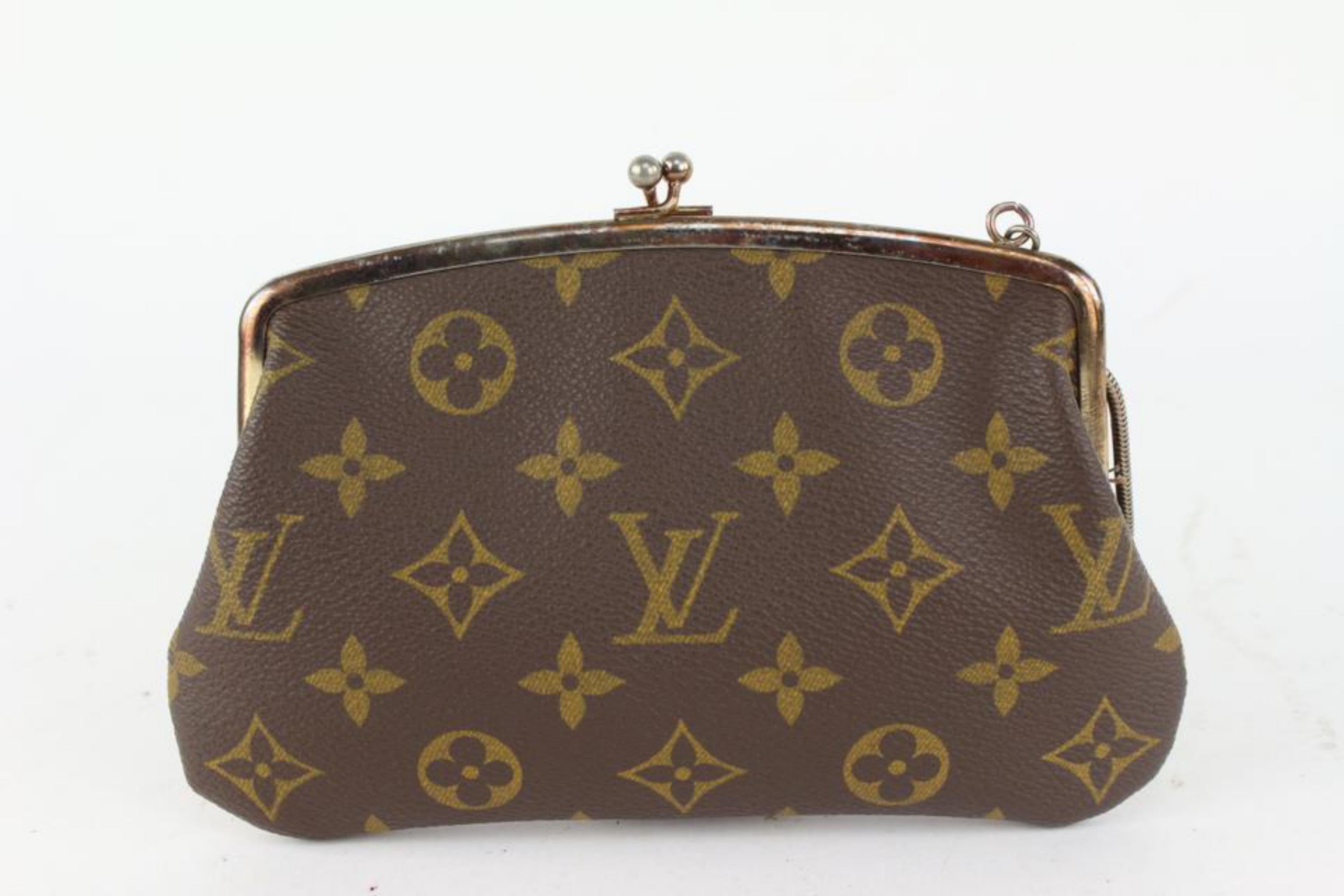 Louis Vuitton Monogram French Twist Purse Kisslock Pouch on Chain 101lv18 For Sale 1