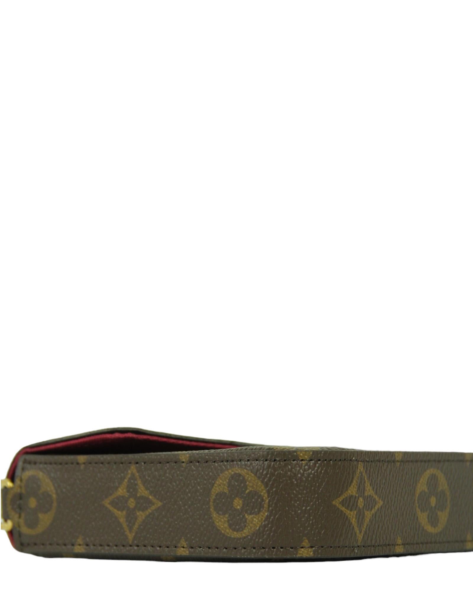 Women's Louis Vuitton Monogram/ Fuchsia Felicie Chain Wallet Crossbody Bag For Sale
