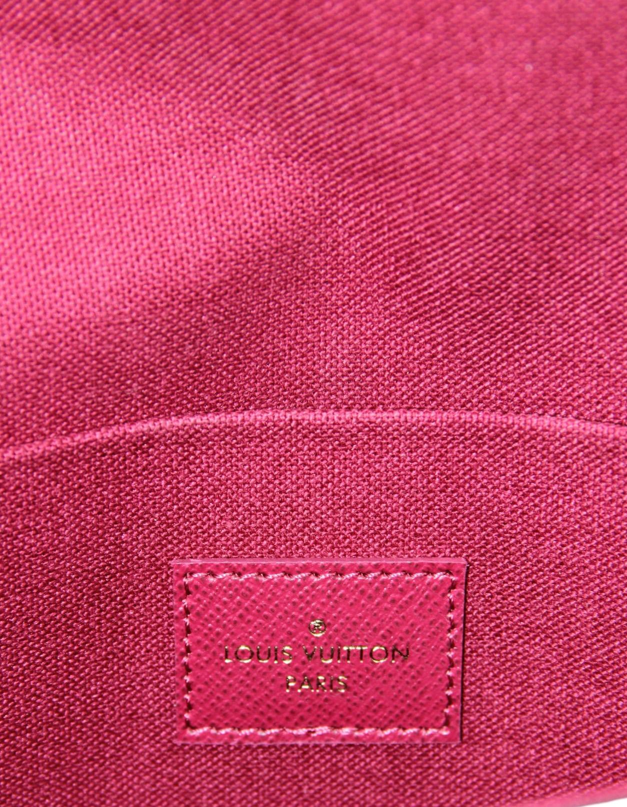 Louis Vuitton Monogram/ Fuchsia Felicie Chain Wallet Crossbody Bag For Sale 3