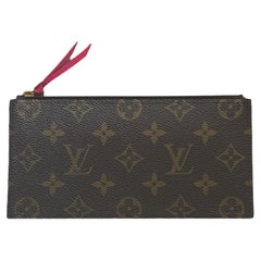 Louis Vuitton Monogram/ Fuchsia Felicie Chain Wallet Zippered Insert