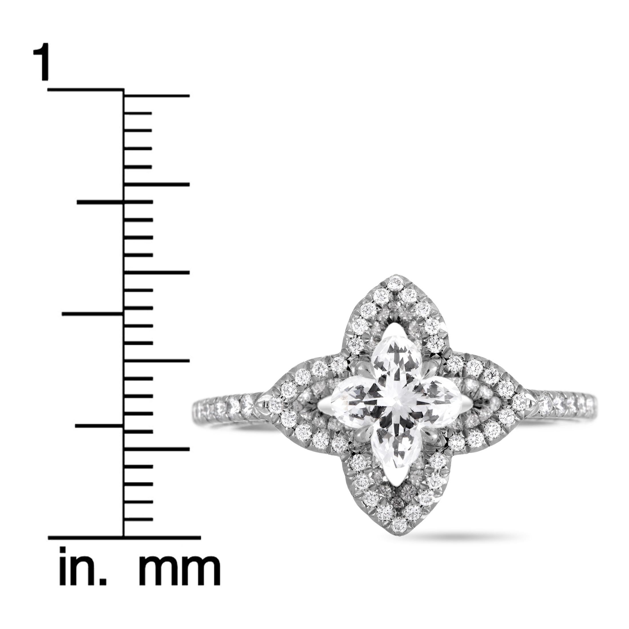 Women's Louis Vuitton Monogram Fusion 1.82 Carat Diamond Platinum Engagement Ring For Sale