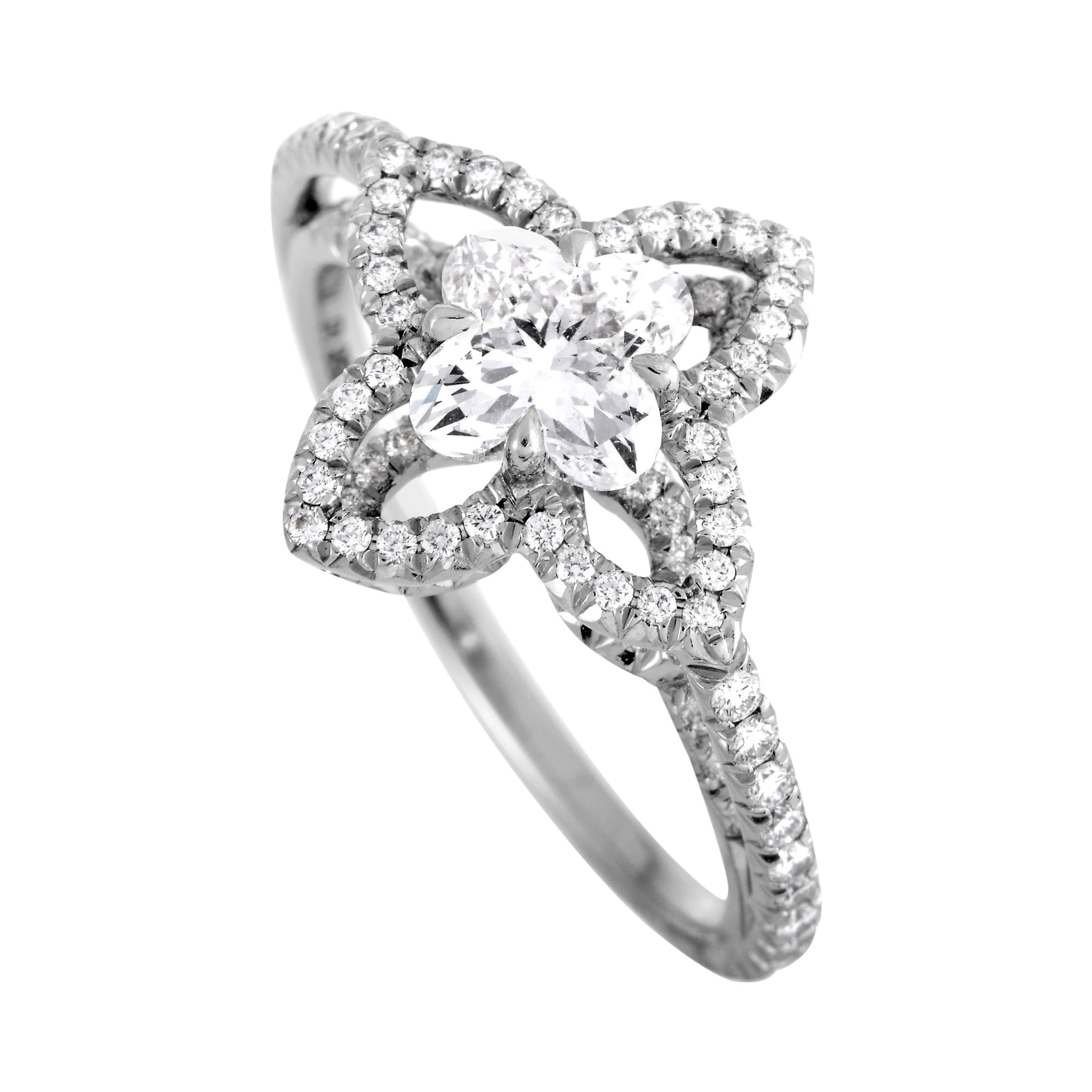 Louis Vuitton Monogram Fusion 1.82 Carat Diamond Platinum Engagement Ring For Sale