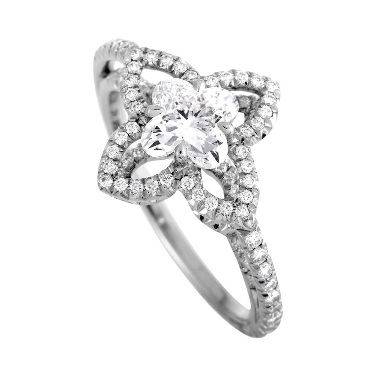 Louis Vuitton Monogram Fusion 1.82 Carat Diamond Platinum Engagement Ring  For Sale at 1stDibs
