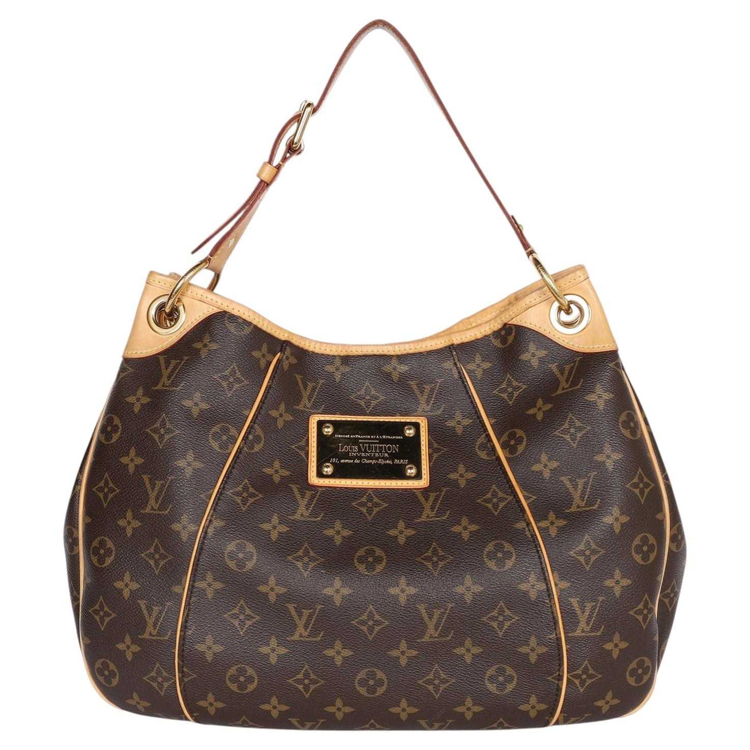 Louis Vuitton Monogram Galliera PM Hobo-Tasche in Braun mit goldenen Beschlägen