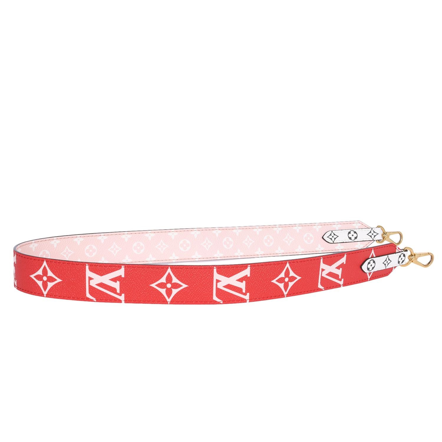 LOUIS VUITTON Monogram Giant Bandouliere Shoulder Strap Rouge 1