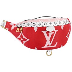 Used Louis Vuitton Monogram Giant Bum Bag Red Pink White Black