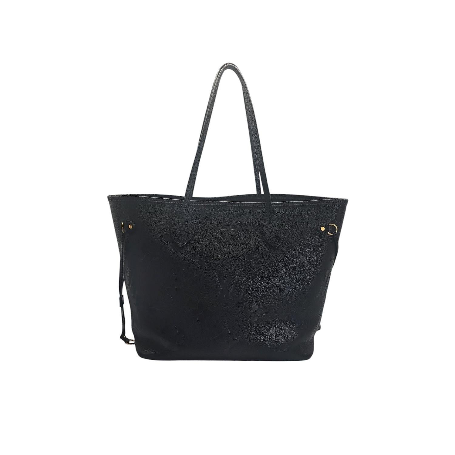 Black Louis Vuitton Monogram Giant Empreinte Neverfull MM Tote For Sale