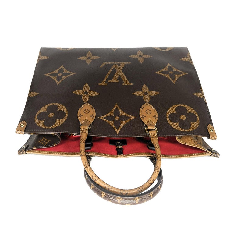Louis Vuitton Monogram Giant Reverse Canvas Onthego GM Tote For Sale 1