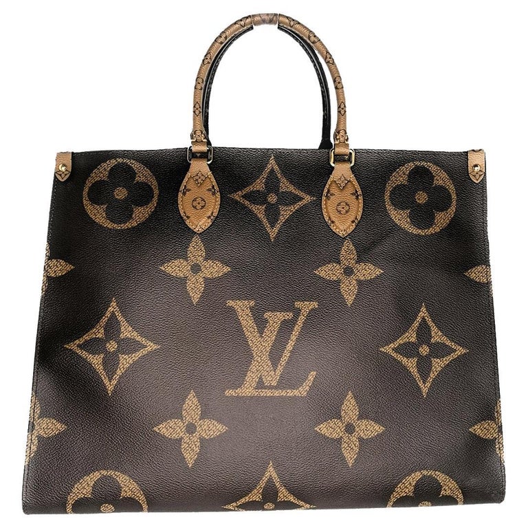 Louis Vuitton Monogram Giant Reverse Canvas Onthego GM Tote For Sale