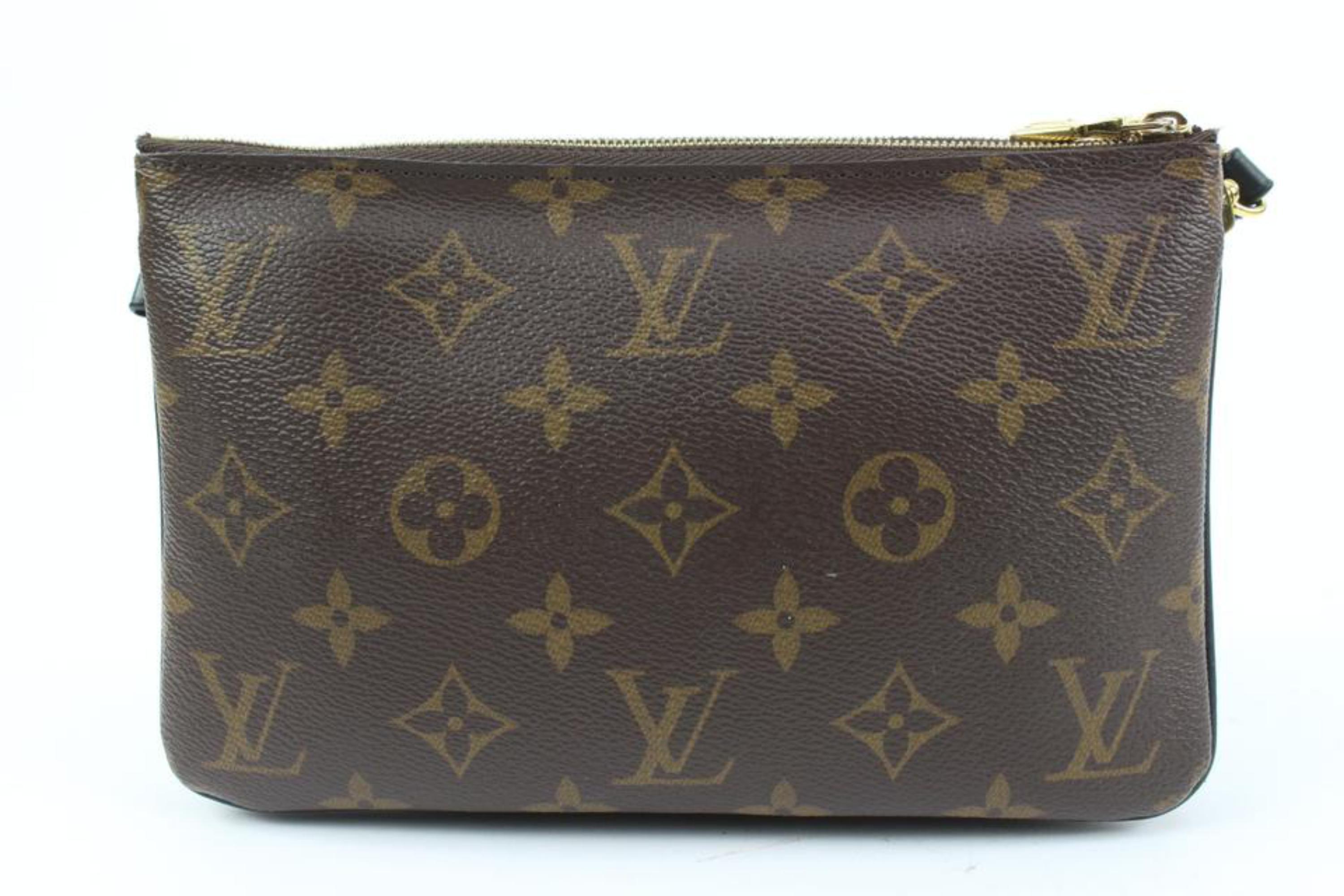 Louis Vuitton Monogram Giant Reverse Pochette Double Crossbody Bag s210lv43 In Good Condition In Dix hills, NY