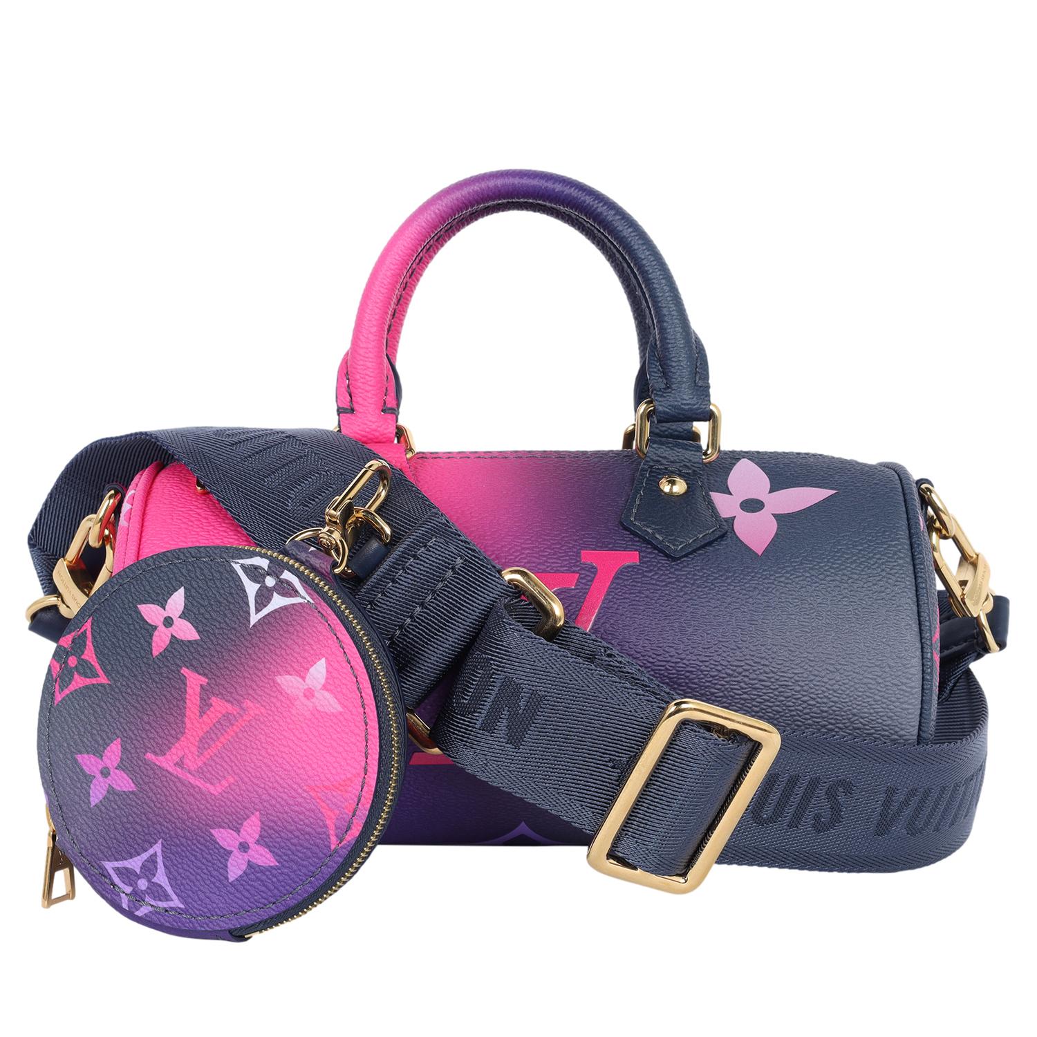Gray Louis Vuitton Monogram Giant Spring In The City Papillon BB Midnight Fuchsia