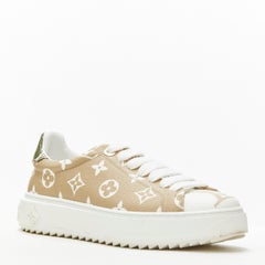 LOUIS VUITTON Monogram Giant Time Out beige green canvas  sneaker EU36