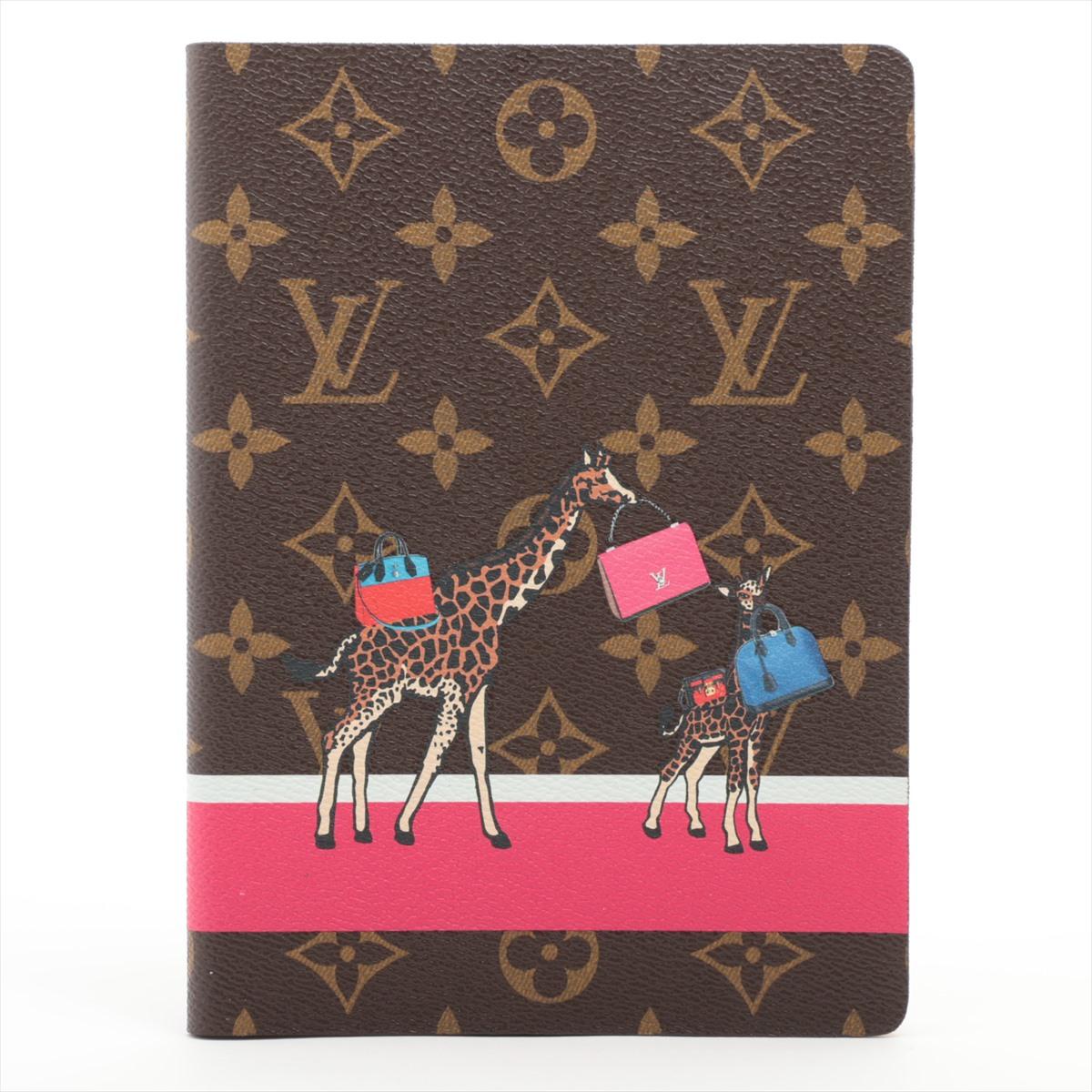 The Louis Vuitton Monogram Giraffe Clemence Notebook in Brown is a chic and sophisticated stationery accessory that seamlessly blends luxury with distinctive design. Crafted with meticulous attention to detail, the notebook features the iconic LV