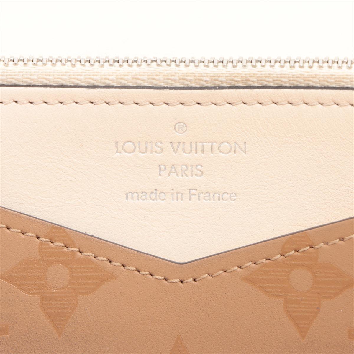 Louis Vuitton Monogram Glace Envelope Wallet Beige x Brown For Sale 6